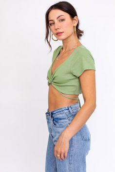 Evangeline Sage Wrap Crop Top - BohoPink Sage Green Crop Top, Boho Beach Outfit, Bohemian Boutique, Boutique Clothing Store, Green Wrap, Boho Boutique, Green Crop Top, Wrap Crop Tops, Pink Boho