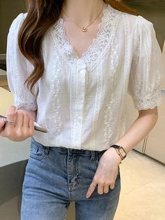 Shipping: Worldwide Express Shipping AvailableDelivery time: 🚚7-15Days Fast ShippingReturns: Fast refund,💯100% Money Back Guarantee.SPECIFICATIONSBrand Name: BONJEANStyle: CasualElasticity: Non StrechOrigin: Mainland ChinaCN: GuangdongSeason: SummerFabric Type: ChiffonMaterial: AcetateMaterial: PolyesterPattern Type: SolidFit Type: Regulai FitAge: MIDDLE AGEThickness: MidweightClothing Length: RegularDecoration: LaceShirts Type: BlousesDress Patterns: PulloverFabric content: 51% (inclusive) - Short Sleeve White Blouse, Blouse Dress Pattern, White Blouse Women, White Short Sleeve Blouse, Women White Blouse, Lace Short Sleeve Top, Blouse Material, Womens Tops Summer, Plaid Fashion