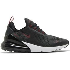 Men's Nike Air Max 270 Anthracite/Team Red-Black Size: 10.5.  Gender: male.  Age Group: adult. Nike Sneakers Mens, Mens Trail Running Shoes, 95 Nike, Team Red, Hiking Sneakers, Black And White Shoes, Cross Training Shoes, Mens Nike Shoes, Mens Nike Air