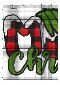 a cross stitch christmas ornament with the word merry on it