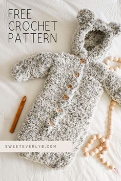 a crochet baby coat with beads on it and the words free crochet pattern