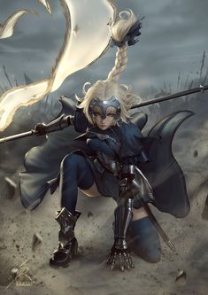 ArtStation - Jeanne D'Arc, Sean "Raiko" Tay Jeane D Arc, Jeanne D'arc, Fate Servants, Fate Anime Series, Fantasy Armor, 판타지 아트, Fate Stay Night, Swords