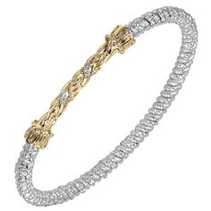 Ladies 14K Yellow Gold & Sterling Silver 3mm Diamond Twist Design Bangle, .06ctw Click here to download Vahan's sizing guide. Vahan Jewelry, Color Stones Jewelry, Jewelry Diamonds, Diamond Jewelry Necklace, Custom Jewelry Design, Stone Jewelry, Diamond Bracelet, Diamond Jewelry, Diy Jewelry