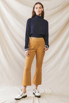 🖤 Item Features: Mustard, denim, cotton material, high waisted, four pockets construction, five belt loops, front zip-up closure, non-stretchy, not see through, unlined, stylish, casual, wardrobe must have Gamine Style, High Waist Pants, Denim Cotton, Waist Pants, Wholesale Clothing, High Waisted Pants, Zip Up, Cotton Material, Mustard