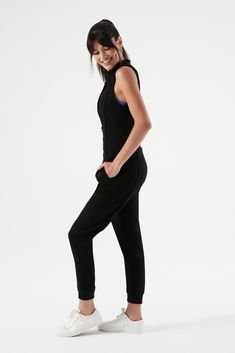 If you’re looking for a one-piece wonder that’s both functional and fabulous, the Sleek Velocity Jumpsuit is here! Designed for active women who crave style and comfort, this comfortable jumpsuit brings together high-quality activewear and fashion-forward vibes in one sleek look. Whether you’re hitting the gym or hanging out, this women’s fitness jumpsuit has you covered! Why You’ll Fall in Love with This Jumpsuit: Ultra-Soft, Sleek Fabrication: Made from high-quality, super-soft materials, this Relaxed Fit Athleisure Jumpsuits And Rompers, Relaxed Fit Jumpsuits And Rompers For Athleisure, Sporty Sleeveless Relaxed Fit Jumpsuits And Rompers, Versatile Jumpsuits And Rompers For Loungewear, Versatile Sleeveless Jumpsuits And Rompers For Loungewear, Athleisure Jumpsuits And Rompers For Loungewear, Athleisure Loungewear Jumpsuits And Rompers, Chic Full Length Jumpsuits And Rompers For Loungewear, Fitted Sleeveless Jumpsuits And Rompers For Lounging