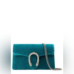 New Gucci Crystal Blue Silver Dionysus Super Mini Bag Plush Velvet, Leather Trim And A Swarovski Crystal-Set Tiger-Head Spur Mix Beautifully On A Mini Shoulder Bag That Can Be Carried As A Clutch Or, Thanks To An Interior Key Ring, Attached To A Larger Bag For A Statement-Making Moment. Pin Stud Closure With Side Release Optional Shoulder Strap Interior Wall Pocket; Key Ring Lined Velvet With Leather Trim Made In Italy Gucci Bag With Silver-tone Hardware For Party, Gucci Party Bag With Silver-tone Hardware, Gucci Silver Shoulder Bag With Silver-tone Hardware, Designer Gucci Silver Bag, Silver Gucci Evening Bag, Designer Silver Gucci Bags, Formal Silver Gucci Shoulder Bag, Dionysus Super Mini Bag, Gg Marmont Mini Bag