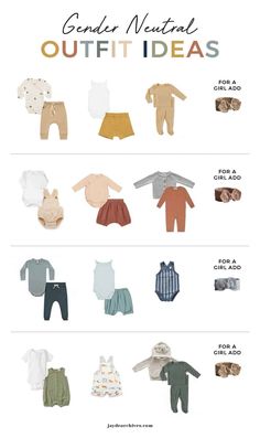 an info sheet showing the different types of clothing for babies and toddler's