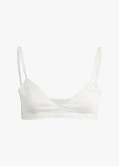 Eyelet cutout embroidery adds some extra detail to this cute bralette. The crisp, cotton blend Martha Bra has straps that adjust and a smocked back for a comfortable fit. Wear it solo or layer it under the Martha Button Up Top.98% COTTON 2% SPANDEXModel is wearing size Small White Cami Sleepwear With Built-in Bra, White Lace Top, Bra Friendly, Delicate White Lace Bra, White Cotton Camisole With Built-in Bra, White Lace Bra-friendly Top, Button Up Top, Weekend Sale, Favorite Daughter, White Eyelet