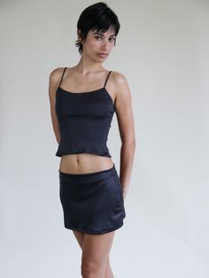 Love In New York, Black Silk Skirt, Silk Tank Top, Silk Tank, Silk Skirt, Handmade With Love, Black Silk, Black Color, With Love