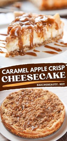 Try to make this easy apple crisp cheesecake as your Thanksgiving dessert! This baked cheesecake recipe features creamy cheesecake and crunchy apple crisp. This decadent dessert is the best of both worlds! Pure heaven! Easy Apple Cheesecake, Homemade Cheesecake Recipe, Caramel Apple Cheesecake Recipes, Caramel Apple Crisp Cheesecake, Apple Cheesecake Recipes, Caramel Apple Crisp, Caramel Apple Cheesecake, Apple Cheesecake