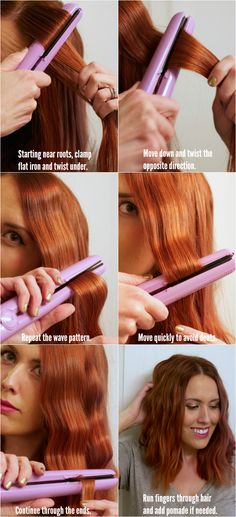 Flat Iron Waves Tutorial Waves Tutorial, Different Curls, Flat Iron Hair Styles, Hair Waves, Flat Iron, Trendy Hairstyles, How To Make Your, Wavy Hair