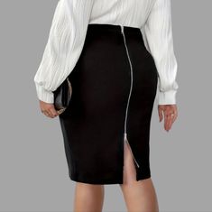 Buy One Full Price Get One Free Any Item W/ Stop Shop Save {Equal To Or Lesser Value Items} Quality Women's Clothing Luxe-Look Back Zip Midi {Knee} Skirt Easy Wear! Easy Care! Your New Favorite Go-To Skirt Chic Stretch Midi {Knee Length} Skirt! Functional Fashion Back Zip! Elastic Waist For All Day Comfort! Figure Flattering! Versatile Day To Night Wear! Perfect Travel No Wrinkle Wardrobe Essential! Fashion Made Simple Classic Chic Midi {Knee} Skirt Functional Fashion Back Zip Maximum Stretch Fi Black High-waist Skirt With Side Zipper, High Waist Black Skirt With Side Zipper, Black Mini Skirt With Side Zipper, Black Skirt With Side Zipper, Black Skirt For Office And Party, Black Stretch Skirt For Office, Elegant Black Skirt With Side Zipper, Essential Fashion, Knee Skirt