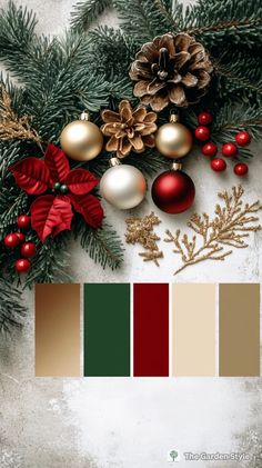 the color scheme for christmas is red, green and gold