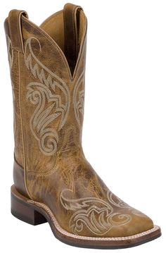 Tan Cowgirl Boots, Cowgirl Boots Square Toe, Cowgirl Boots Wedding, Western Boots Outfit, Justin Boots Womens, Nice Boots, Country Shoes, Square Toe Western Boots, Womens Cowgirl Boots