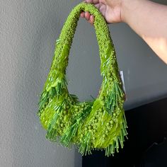 Green Beaded Purse O Size: O Brand: Description V Beautiful Green Hand Beaded Bag Multiple Types Of Beads Thick Beaded Strap V Zipper Closure U Bead, Sequin, Rhinestone Detailing V Baguette Shoulder Bag Shoulder Bag Hand Made In India O Reminds Me Of Bags Similar To The Staud Beaded Bag And Anthropologie Fiona Beaded Shoulder Purse O Similar Design To The Viral Cherry Beaded Bag From Marshall's (Marshall's) / Tj Maxx (Tjmaxx) #Beadedpurse #Shoulderbag #Beadbag #Goingout #Cherry #Pearl #Sequin #B Beaded Bags Pattern Handbags, Bead Purse, Green Beaded Shoulder Bag For Everyday Use, Cheap Multicolor Beaded Shoulder Bag, Green Beaded Bag, Trendy Green Beaded Bag, Multicolor Beaded Handheld Shoulder Bag, Leopard Purse, Hand Beaded Bag