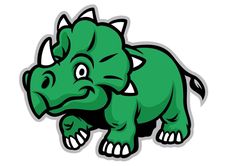 an image of a green dinosaur mascot