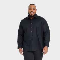 From work meetings to evening outings, stay cool, comfy and stylish in this Performance Dress Long-Sleeve Button-Down Shirt from Goodfellow & Co™. Tailored in a standard fit, this button-down shirt is crafted from a soft fabric blend with a hint of spandex for stretchy comfort. Designed with a collared neckline for classic style, you can wear it tucked in with dress pants or chinos with loafers or dress shoes for a special event, or sport it untucked with jean shorts or chambray pants for a more Semi Formal Attire, Work Meetings, Chambray Pants, Blue And White Shirt, Performance Dresses, Mens Tee Shirts, Slim Fit Shirt, Mens Big And Tall, Henley Shirts