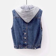 Item Type : BlazersMaterial : COTTON,DenimMaterial : Polyester,DenimSleeve Length(cm) : FullClothing Length :_ShortPattern Type :_SolidCollar : NotchedHooded :_YesDecoration : PocketsStyle : CasualFabric : Fabric has no stretchSeason : Spring, Autumn,FallComposition : 85% Cotton, 15% PolyesterColor :Light Blue,Dark Blue Size:S,M,L,XL,2XL,3XL,4XL,5XLSleeve Length : SleevelessCollar : CollarFit Type : Slim Fit Casual Sleeveless Denim Top For Fall, Casual Denim Blue Vest For Fall, Casual Spring Denim Vest Jacket, Casual Sleeveless Denim Outerwear, Sleeveless Denim Casual Outerwear, Casual Dark Wash Sleeveless Outerwear, Casual Sleeveless Dark Wash Outerwear, Spring Cotton Vest For Streetwear, Fall Cotton Denim Top