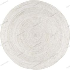 a white round rug on a white background with the center circle drawn in black and white