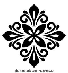 an ornate black and white design on a white background stock photo - 557982