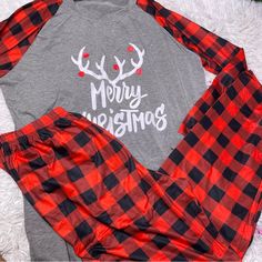 Merry Christmas Red Buffalo Plaid Pajama Loungewear Set Unisex Size L New Without Tags Buffalo Plaid Pajamas, Plaid Pajama, Red Buffalo Plaid, Plaid Pajamas, Christmas Red, Loungewear Set, Buffalo Plaid, Red Christmas, Lady In Red