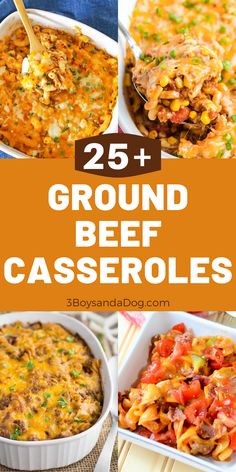 25 ground beef casseroles with text overlay