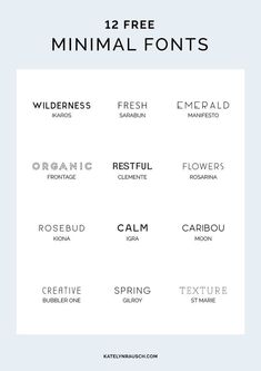 the 12 free minimal font styles to use for any type of logo or website design