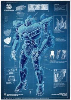 an image of a robot in blueprint