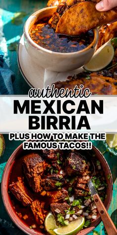 mexican burritos in a bowl with the title overlay