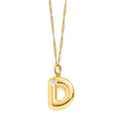 Add a touch of personalized sparkle to your everyday style with our Bubble Letter Initial Necklace. Each necklace features a charming bubble letter pendant, customizable with your chosen initial, perfectly paired with an elegant crystal heart embedded within the design. Crafted to shine, this piece is a timeless accessory that makes a fabulous gift or a special treat for yourself. Ideal for layering or wearing solo! Music Rings, Xoxo Jewelry, Bubble Letter, Dog Ring, Gold C, Bubble Letters, Nature Ring, Cat Ring, Initial Necklace Gold