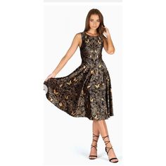 This Stunning Blackmilk Midi Dress In Size L Is Perfect For Any Casual Occasion. The Dress Features A Beautiful Floral Pattern With Golden Butterfly Garden Details That Give It A Princess-Like Feel. The Sleeveless Fit-And-Flare Style With A Knee-Length Velvet Skirt Is Both Flattering And Comfortable, Making It Perfect For All-Day Wear. The Dress Is Made Of High-Quality Polyester Material, Ensuring Durability And A Soft Feel. The Fabric Type Is Velvet, Which Adds A Luxurious Touch To The Dress. T Knee Length Velvet Skirt, Garden Details, Golden Butterfly, Velvet Skirt, Black Milk, Trendy Clothing, Butterfly Garden, Women's Wardrobe, A Princess