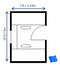 a drawing of a bathroom with measurements for the size and width of the shower stall