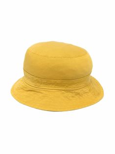 bright-yellow cotton-blend curved narrow brim circular design circular design Mushroom Bucket Hat, Yellow Mushroom, Girls Sun Hat, Circular Design, Flat Boots, Denim Coat, Girl With Hat, Ballet Flat Shoes, Bright Yellow