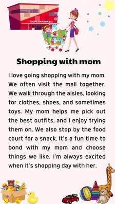 a mother's day card with the message shopping with mom