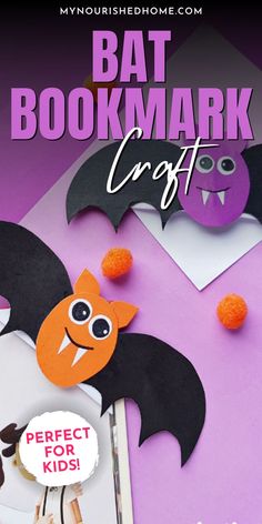 the bookmark craft is designed to look like bats