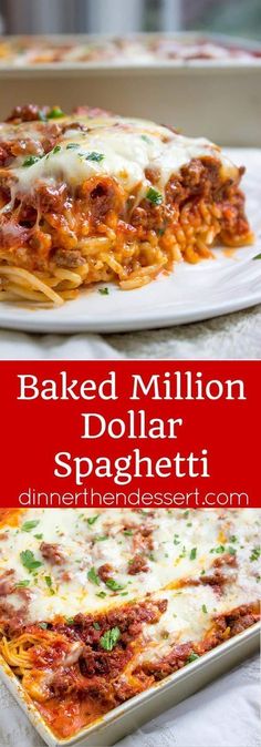 baked million dollar spaghetti is an easy dinner idea