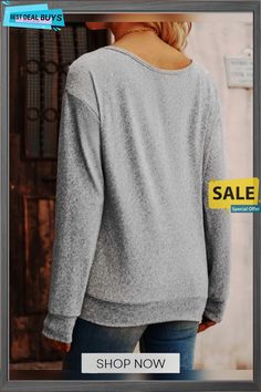 Shawl Collar Jersey Sweatshirt Solid Color Crew Neck Winter Tops, Solid Color Crew Neck Tops For Winter, Gray Long Sleeve Plain Sweatshirt, Heather Grey Long Sleeve Sweatshirt, Gray Top For Fall, Casual Gray Long Sleeve Tops, Gray Crew Neck Long Sleeve Top Casual, Casual Gray Crew Neck Long Sleeve Top, Casual Solid Color Long Sleeve Crew Neck Top