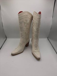 Suzani Boots White Boots Cowboy Boots Off White Boots Knee | Etsy White Round Toe Heeled Boots For Western Events, Western Cream Boots For Ranch, Western Style Embroidered Boots, Fitted White Boots For Country Events, Embroidered Snip Toe Boots For Rodeo, Cream Snip Toe Boots For Ranch, Traditional Fitted Boots For Rodeo, White Snip Toe Heeled Boots For Ranch, Western Embroidered Boots For Festivals