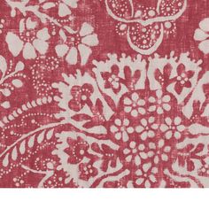 a red and white floral print fabric