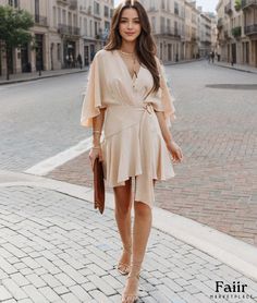 Stylish High Waist Wrap Tie Jumpsuit with Ruffled Hem Chic Spring Jumpsuits And Rompers With Ruffle Hem, Chic Spring Jumpsuit With Ruffle Hem, Chic Beige Jumpsuits And Rompers For Brunch, Chic Beige Jumpsuits For Brunch, Summer Beige Jumpsuits And Rompers For Date Night, Chic Ruffled Jumpsuits And Rompers For Fall, Dye, Jumpsuit, Sleeve Length