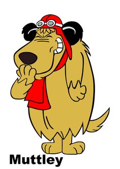 a cartoon dog with glasses and a red hat