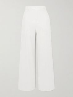 Brunello Cucinelli is rightfully known for its attention to detail and exquisite fabrics. These pants are made from a linen-blend featuring pinstripes for an elongating effect through the wide legs. They sit high on the waist and have pressed creases. Wear yours as part of a set with the coordinating blazer and vest. White Linen Pants Women, Brunello Cucinelli Women, White Pants Women, Png Clothes, White Linen Pants, Linen Blend Pants, Linen Pants Women, Wide Legs, Striped Linen