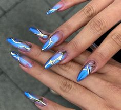 Nike Ideas, Nails Mirror, Abstract Nail, Aurora Nails, Nails Ombre, Pinterest Photography, Mirror Nails, Nails Fake, Almond Nails Designs