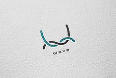 the logo for wave is shown in black and blue on a white background with water waves