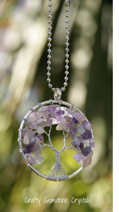 This Tree of Life car charm is handmade with Chipped Amethyst Gemstones. It is approximately 6cm round with an adjustable silver chain which easily clips behind the rear view mirror. All Crystals come in a beautiful gift box for safe shipping, ready for gift giving and will make someones day <3 Gift messaging is also available so you can add a little note and send it directly to a loved one 💕 Gemstones for protection, healing and good energy 💗 ✬ Visit my Etsy store for more Crystal, Gemston Silver Tree Of Life Necklace For Healing, Tumbled Crystals, Car Charms Mirror, New Driver, Rear View Mirror Charm, Hanging Crystals, Car Hanging, Crystal Suncatchers, New Drivers