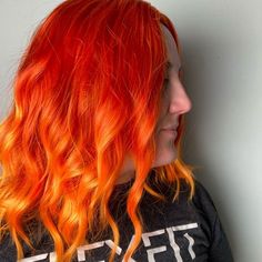 Hair | Curly Orange Cosplay Hair Wig | Poshmark Fire Orange Hair, Cosplay Hairstyles, Alt Hair, Orange Wig, Long Blonde Wig, Fire Orange, Kanekalon Hairstyles, Party Wig, Hair Wigs For Women