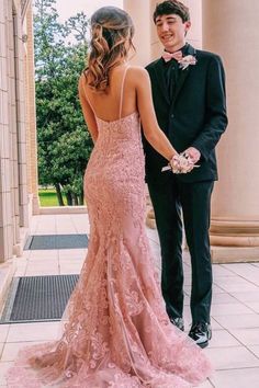 SP1565,Spaghetti-straps Mermaid Lace Pink Prom Dresses Graduation Gown · SofieProm · Online Store Powered by Storenvy Pink Prom Dresses Mermaid, Bf Goals, Hoco Inspo, Prom Pics, Formal Prom Dresses Long, Prom Photography, Mermaid Prom Dresses Lace, Prom Dresses Long Pink, Junior Prom