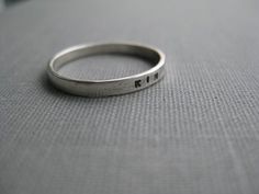 Personalized Ring - Simplified Resolution Ring - single Personalized Adjustable Stackable Rings, Minimalist Hand Stamped Stackable Rings As Gift, Minimalist Hand Stamped Stackable Rings For Gift, Minimalist Hand Stamped Stackable Wedding Rings, Minimalist Hand Stamped Stackable Rings For Wedding, Simple Sterling Silver Stackable Initial Ring, Customizable Silver Rings For Everyday, Everyday Hand Stamped Stackable Rings, Simple Personalized Adjustable Rings