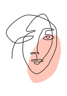 a line drawing of a woman's face