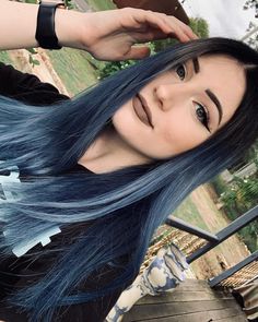 Purple Rain Arctic Fox Hair, Nutmeg Hair Color, Nutmeg Hair, Denim Blue Hair, Fox Hair Color, Brown Ombre Hair Color, Denim Hair, Navy Hair, Blue Ombre Hair